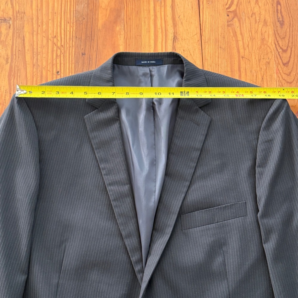 Ralph Ralph Lauren Mens 46R Wool Pinstripe Blazer Jacket Black Dillard's Gray - Picture 3 of 12